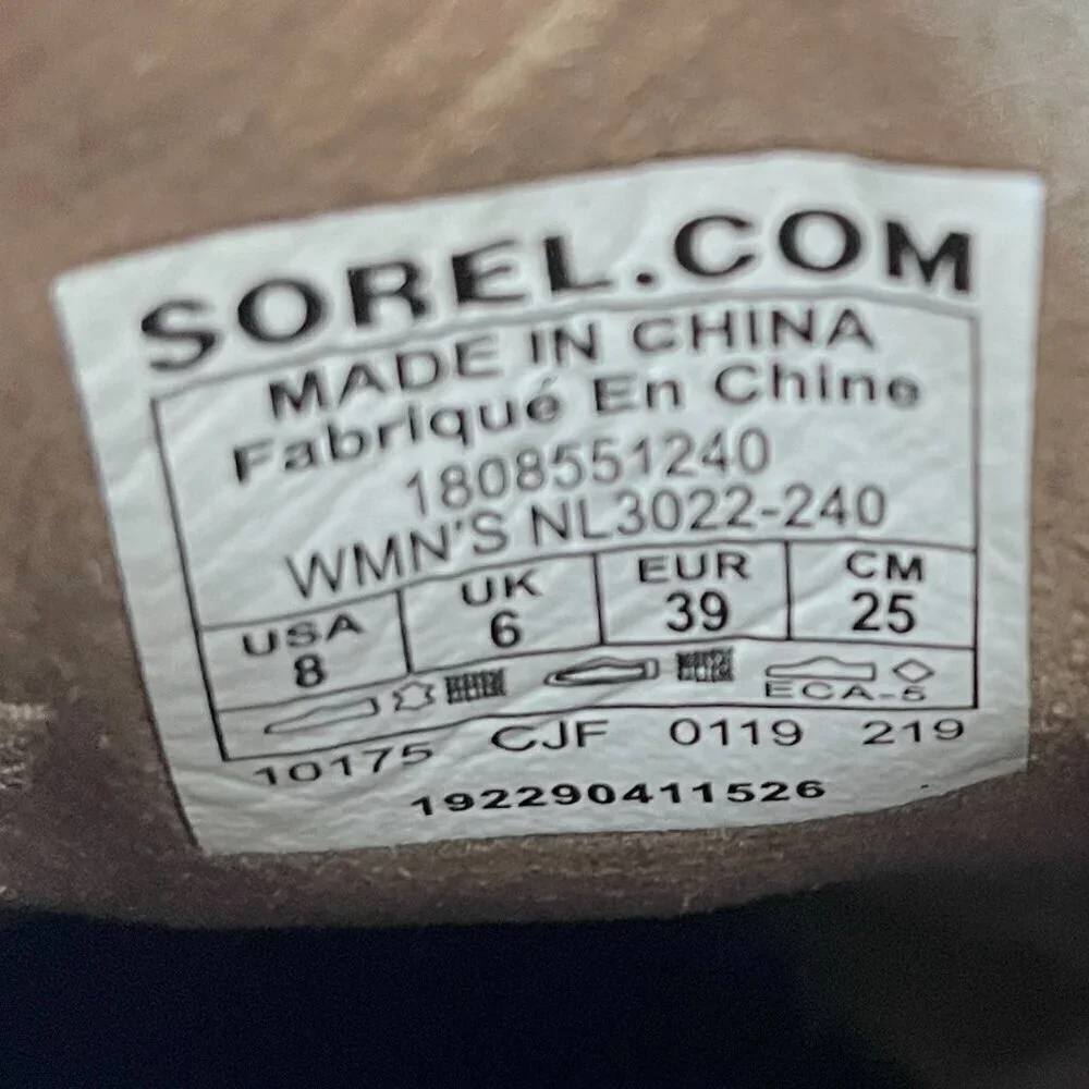 Sorel Joan of Arctic II Wedge Slip-On Booties Tan Leather Size 8 Waterproof